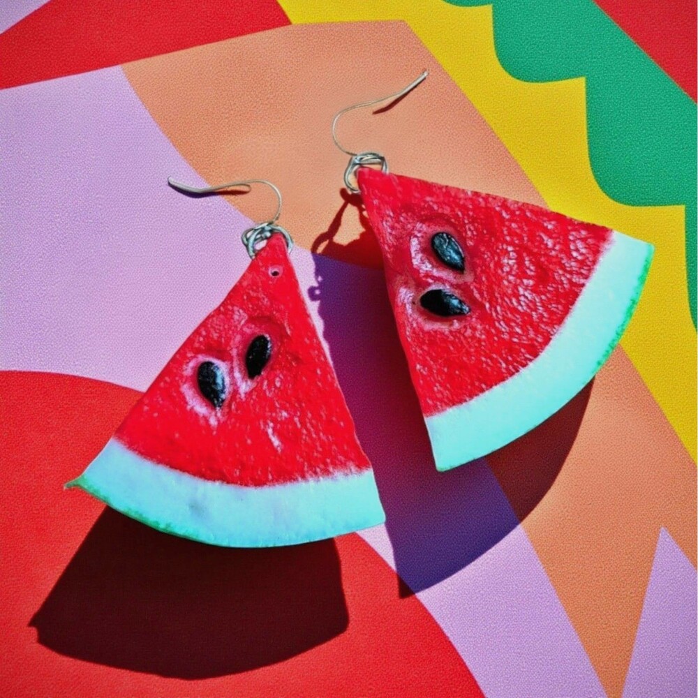 Handmade Y2k Vintage Watermelon Giant Retro Earrings